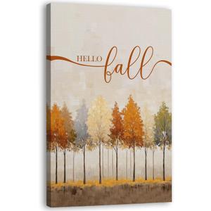 Zeuiwr Rustic Fall Bird Framed Wall Decor, Farmhouse Autumn Sparrow Bird Canvas Wall Art, Retro Country Fall Pictures Prints Artwork for Home Bedroom Living Room Decor, 16x24 Inches