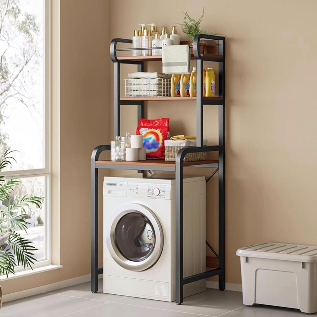4-Tier Mini Fridge Stand with Storage for Dorm, 26 inches x 23 inches x 68 inches