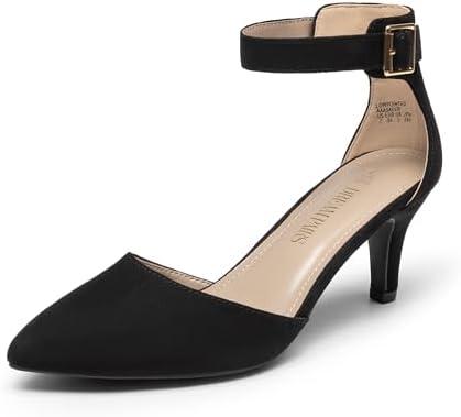 DREAM PAIRS Kitten Heel Low Heel for Women Closed Pointed Toe Pumps Wedding Party Sexy Dress Shoes Lowpointed Size 7