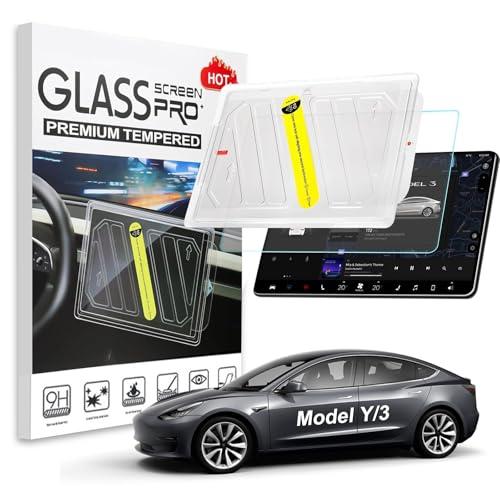 Screen Protector for Tesla Model 3/Y Accessories,15.4 Inch Tempered Glass Screen Protector [Anti-Glare & Anti-Fingerprint] for Model Y Juniper 2025 2026 & Model 3 Highland 2024-2026 with Alignment Kit