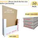 50 Pack Corrugated Book Mailer, 12-1/8" x 9-1/8" x 2" Height Adjustable Shipping Boxes, White (YD1292E50)