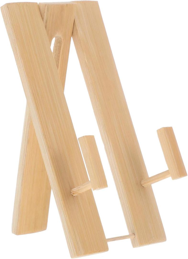 Bamboo Japanese Folding Fan Holder Stand - Tripod Display Base, Wall Mount, Handheld Fan Storage for Home & Office Decor (5.51 x 2.95 x 1.57 Inches) (Assorted Color)