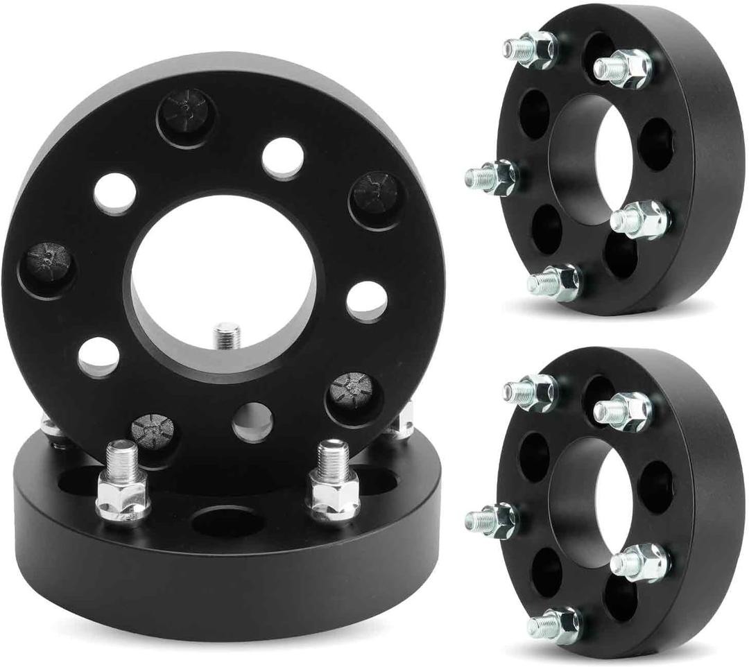 TadaMark 5x4.5 to 5x5.5 1.5in Wheel Spacers, 5x114.3mm to 5x139.7mm Forged 5 Lugs Adapters, Fit for Ford-Jeep-Lincoln-Mercury for Explorer Cherokee Wrangler 73mm Bore 1/2-20 Studs 4pcs Black