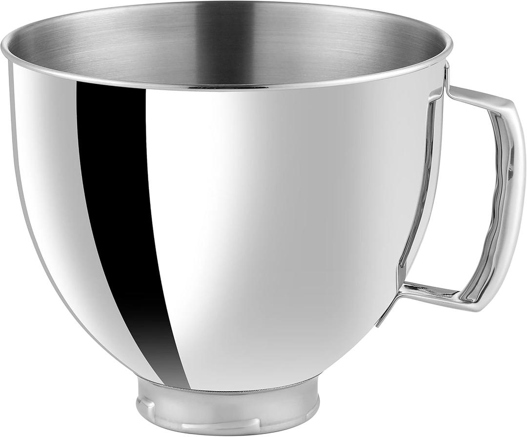 5 QT Stainless Steel Mixer Bowl Compatible With KITCHENAID TILT-HEAD STAND MIXERS 4.5-Quart (4.3 L) And 5-Quart (4.7 L) (Stainless Steel Polished)