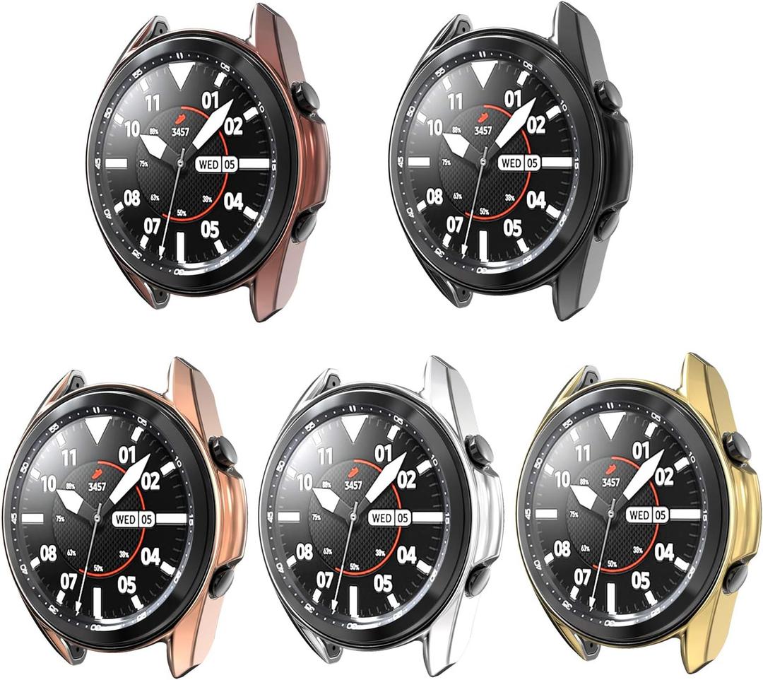 BabyValley Case Compatible with Samsung Galaxy Watch 3 41/45mm Case TPU Plated Protective Case Bumper Shell for Galaxy Watch 3 (Gold & Silver & Mystic Bronze & Black & Rose Gold, Galaxy Watch 3 41mm)