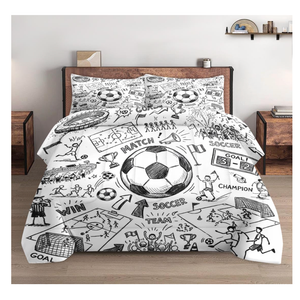 WeCozy Full Size Comforter Set with 2 Pillowcases, Game Painting Ball Cup Soccer Soft 3 Pcs Bedding for Kids and Adults Bedroom Bed Decor