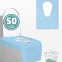 50 Pack Disposable Toilet Seat Covers 16x24 Inch Extra Large Individually Wrapped Toilet Seat Shields Travel Accessories for Adults Kids-Blue