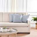 Solino Home 100% Pure Linen Pillow Cover Dusty Blue, Montauk 20 x 20 in | Cushion Sham a soft cushion cover for sofas, beds, benches and reading nooks | textured handwoven linen | OEKO-TEX Certified