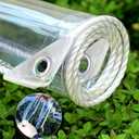 Clear Tarps with Grommets 14 Mil Clear PVC Tarp 400g/m Thickened Tear Resistant, for Camping, Plants Greenhouse, Cars, Patio (10' X 12')