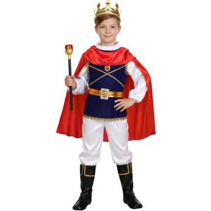 Nuehoryu Prince Charming Costume for Boys Kids Royal Prince King Outfit for Cosplay Party Dress Up(Blue, 5-6 Years)