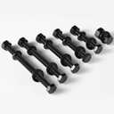 1/4-20 x 5 Hex Head Screws Bolts,Hex Nuts,Flat & Lock Washers,304 Stainless Steel 18-8, Black Zinc Plated, Fully Threaded(12 Sets)