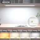 WOBANE Under Cabinet Lighting, 24 inch Plug in LED Counter Light Bar, Hand Wave Activated, Touchless Dimmable for Kitchen Cabinet, Shelf, Under Desk, Color Tunable 2700K to 6500K,White Panel,1400LM