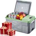 BODEGACOOLER 12 Volt Car Refrigerator, 18 Quart Portable Freezer, Car Fridge -4-68, Compressor Electric Cooler 12/24V DC100-240 Volt AC for Outdoor RV Camping Travel Vehicles Home Use (Grey-Green)