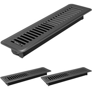 Tandefio 2 Pcs 2" x 12" Floor Register Vent Covers Metal Heavy Duty Walkable Floor Air Vent Covers with Rust Proof Finish Grille Easy Adjust Air Supply Lever for Home Wall Ceiling (Gray)