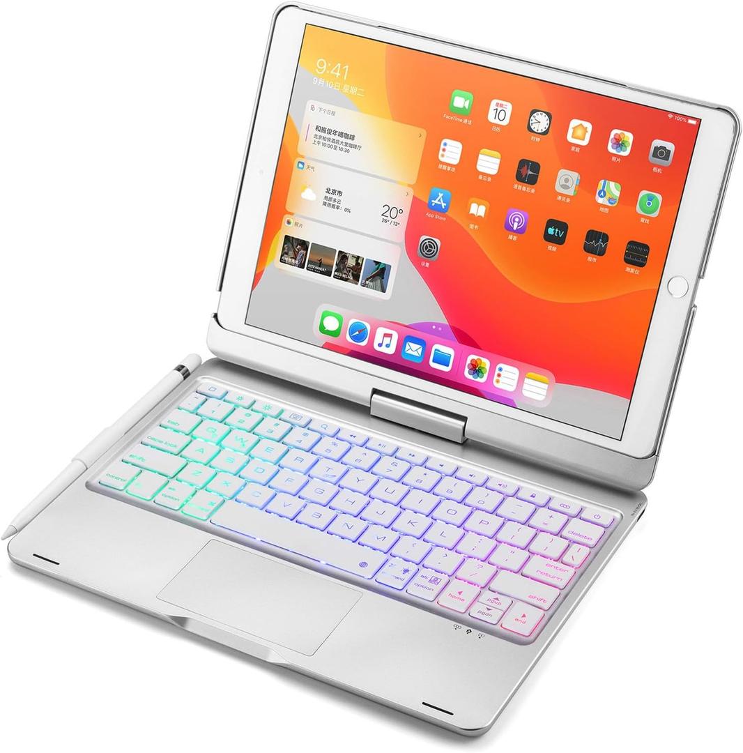 Keyboard Case for iPad Air 3 (10.5-inch) / iPad Pro 2017 (10.5-inch), 360 Degree Rotation Touchpad Backlit Keyboard
