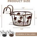 Iron Art Metal Railing Flower Pot Hanging Basket for Indoor Pot Holder Hanger 3 Pack Outdoor Plants Perfect for Porches and Patio Decor Leaf Pattern (Champagne)