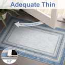 Beeiva Border Blue Rugs for Entryway, Kitchen Rugs Non Slip Washable 2x3 Throw Mat with Rubber Backing, Modern Printed Small Accent Carpet for Bedroom Indoor Bathroom