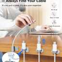 5 x StayCable 3.3FT USB A to USB C Cable with Built-in Magnetic Holder for Nightstand, Desk and Car, 3A Fast Charging Anti-Drop Cord with 2 Adhesive Metal Plates, Braid Type-C Data Cable for iPhone 17 (White)