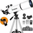 Telescope,Telescope for Adults High Powered - 80mm Aperture 600mm Professional Portable Telescopes for Astronomy Beginners,Fully Mult-Coated Refractor Telescopes with Tripod,Phone Adapter and Bag