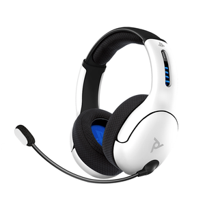 PDP LVL50 Wireless Stereo Gaming Headset, Officially Licensed by Sony PlayStation 5, PS5/PS4/PS3/PC, Lightweight Durable 40 Foot Connection, Noise-canceling Flip-to-Mute Mic, White