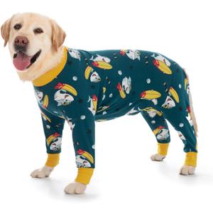 Dog Surgery Recovery Suit Onesies for Large Dogs Spayed Recovery Suit Cone Alternative After Surgery Abdominal Wounds Protector Dog Bodysuit for Medium Large Dogs Pajamas (2XL, Shark)