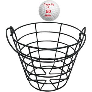 Metal Range Golf Ball Baskets with Handle, Golf Ball Storage Bucket, Holds 50 Golf Balls (Golf Balls Not Included).