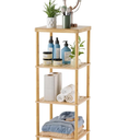 AmazerBath Bamboo Bathroom Shelf, 4-Tier Bathroom Storage Shelf, Multifunctional Storage Rack for Living Room Bedroom Kitchen, Space Saver