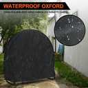 Firewood Log Rack Cover, Outdoor Waterproof Log Hoop Cover, Windproof Dry Wood Pile Holder Storage Tarp Heavy Duty UV Resistant Sun Snow Rain Durable PVC Backing Protector fit 4 Seasons Black