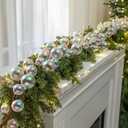 Dingion 84 Pcs Iridescent Ornaments Clear Christmas Ornament Balls, 6 FT Plastic Halloween Cauldron Bubbles Garland for Craft DIY Witch Magic Pot, Xmas Tree Mantel Fireplace Party Decor