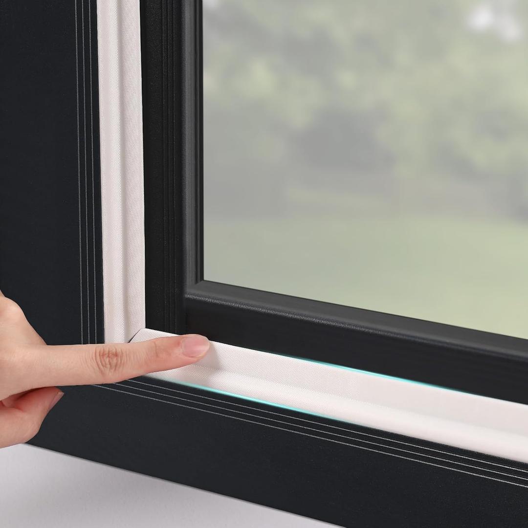 MOPMS Window Seal Strip Door Draft Stopper, Self Adhesive Weather Stripping for Window & Door Insulation, Soundproof Cuttable Door Sweep 32.8 Ft (5 Pcs x 6.56 Ft), White