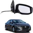 Passenger Side Power Adjust Mirror Manual Fold w/Heat Signal Light Compatible for Nissan Sentra 2013-2019 Replaces 96301-3SG0D NI1321237 (7Pins Right)
