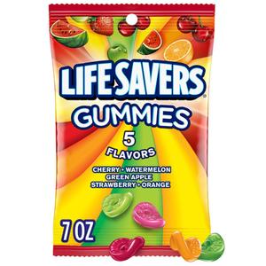 LIFE SAVERS 5 Flavors Gummies Candy Bag, 7 ounce (Pack of 12), Best By: 11/2026