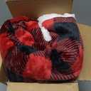 BEDELITE Sherpa Fleece Blanket - Black and Red Buffalo Plaid Christmas Blanket, Super Soft Cozy Warm Thick Winter Throw Blankets for Couch and Bed, 50" x 60"