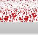 2Pcs Halloween Bloody Hands Party Tablecloth Bloody Hands Plastic Table Covers Bloods Splatter Party Supplies Halloween Disposable Table Cover for Scary Movie Nights Birthday Party Decorations,54x87In