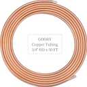 GOORY Copper Tubing 3/4" OD x 0.688" ID x 50 Ft - 99.9% C12200 Pure ACR Tube - ASTM B280 Refrigeration T2 Copper Tube Soft Coil - Round Seamless Tubing for Refrigerator HVAC System Industry DIY