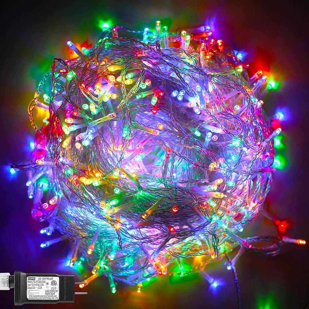 500 LED Christmas Lights String Lights, Twinkling Hanging Lights Multicolor Plug in Fairy Light for Party, Bar, Xmas, Teen Girls Bedroom Decor-173.9ft(Colorful)