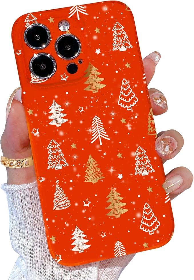 Compatible with iPhone 16 Pro Christmas Case Gifts for Women Boys Girls Girly, Glitter Sparkly Bling Cute Phone Cover, Tree