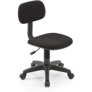Hodedah Armless, Low-Back, Adjustable Height, Swiveling Task Chair with Padded Back and Seat in Black