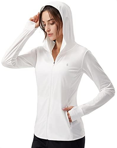 Soothfeel Women's UPF 50+ Sun Protection Hoodie Jacket Lightweight Long Sleeve Sun Shirt for Women with Pocket Hiking Outdoor Size M