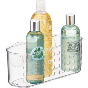 iDesign Hanging Suction Shower Caddy Basket for Bathroom Storage - Clear - Made in USA