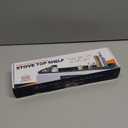 Silicone Magnetic Over the Stove Shelf for Back of Stove - Magnetic Stove Top Shelf and Over Stove Shelf, Over Oven Shelf for Top of Stove, Over the Stove Spice Rack, Includes 6 Extra Plates (Black)