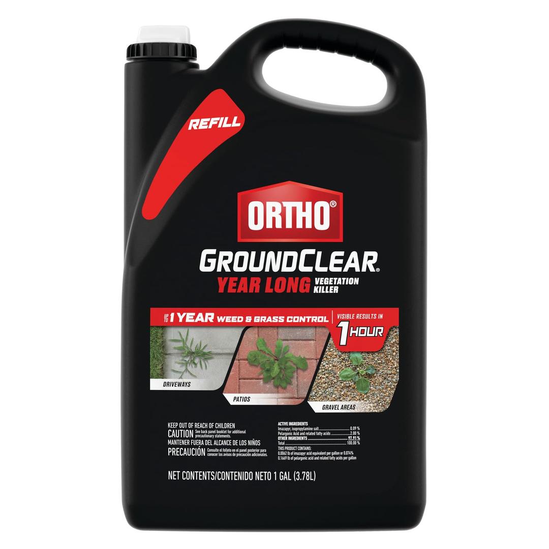 Ortho GroundClear Year Long Vegetation Killer Refill - Kills Weeds and Grasses, Prevents Unwanted Weeds and Grasses for Up to 1 Year, 1 gal.