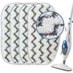 Heavy-Duty Steam Mop Replacement Pad for PurSteam ThermaPro 10-in-1, Microfiber Washable Reusable Pads by F Flammi (4 Pack)