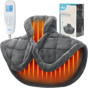 iDOO Heating Pad for Neck and Shoulder and Back, Fathers Day Dad Gifts for Men, FSA HSA Eligible Items, 3.1lb Heated Wrap for Pain Relief, Electric Wearable Neck Warmer, ETL Certified Heat Pads