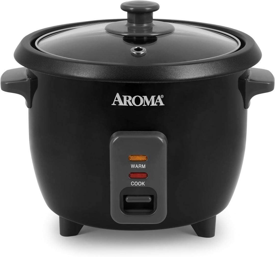 Aroma Housewares 1.5Qt. Rice & Grain Cooker (ARC-363NGB),Black,6-Cup Cooked / 3-Cup Uncooked