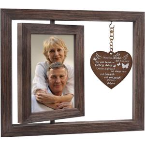 Egofine Memorial Gifts for Loss of Loved One, Sympathy Gifts for Loss of Mom Dad, Rotating Memory Frame Remembrance for 4x6 Photo