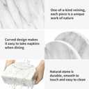 Marble Napkin Holder for Table, White Upright Napkin Holders for Paper, Standing Napkin Dispenser for Kitchen, Dining Room, Party Hotel, Cafe, Bar