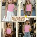 LessonZoo Girls' Tank Tops Sleeveless Shirts, Light Pink, 13-14 Years