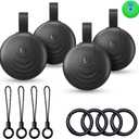 Air Tracker Tags (iOS Only) 4 Pack: Bluetooth Item Finder with Apple Find My APP, Item Locator for Keys Finder, Bags Wallets Anti-Loss, IP68 Waterproof Smart Tag (F20 Black)