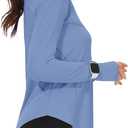 Loovoo Womens Workout Shirts UPF 50+ Running Sun Shirt Long Sleeve Gym T Shirt Quick Dry Fit Athletic Tops Boatneck Soft Yoga Top Haze Blue XX-Large